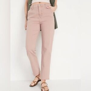 Old Navy Sky-Hi Straight Jeans Pink Pastelino Extra High Rise | Size 00